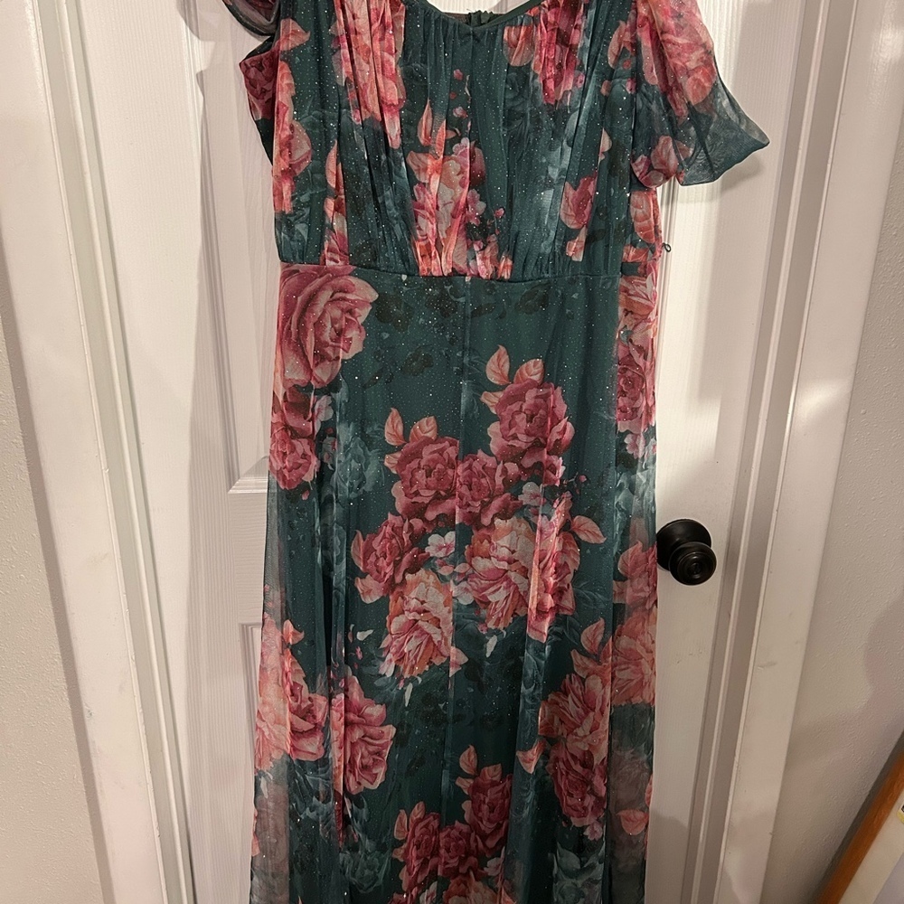 3x womens Candalite floral off shoulder dress